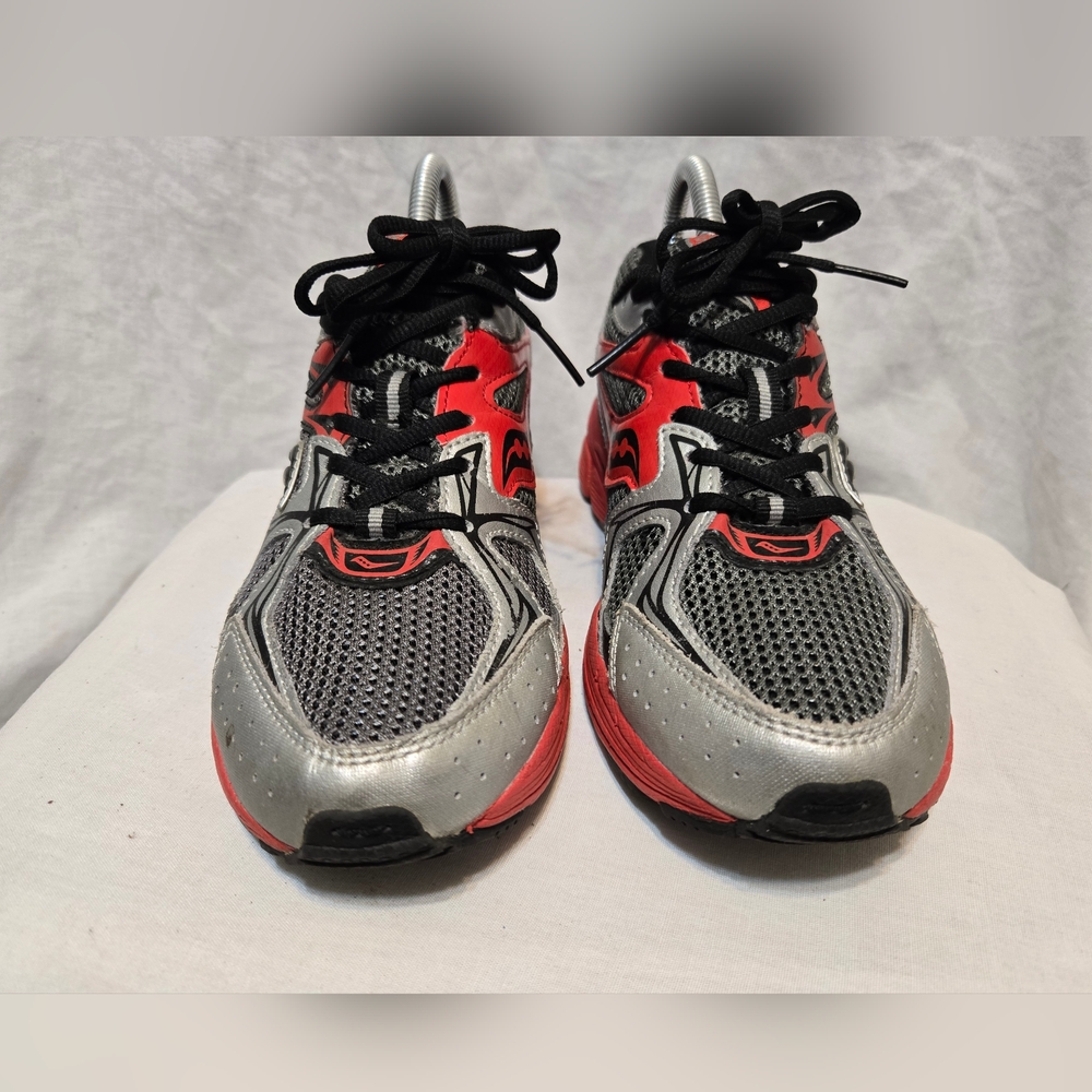 Saucony Grid Cohesion 6 LTT Boys Sz 4.5M Gray/Black/Silver Running/Walking Shoes - Picture 3 of 10